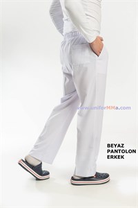 Erkek Pantolon-BeyazDoktor Pantolonu | Hemşire pantolonu | Sağlıkçı Pantolonu